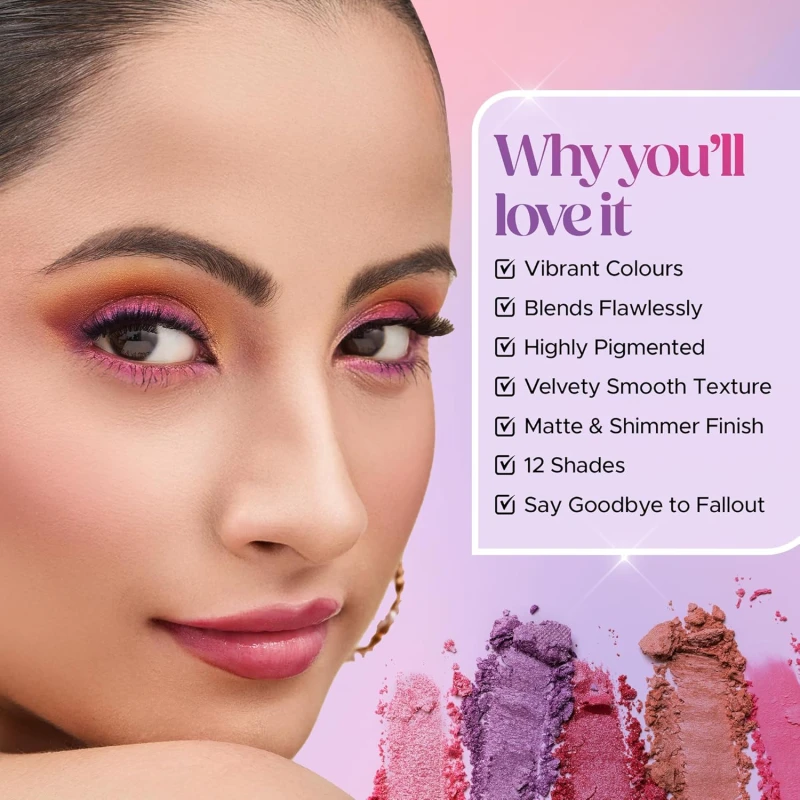 Hilary Rhoda Colour Stay Eyeshadow Palette | 12 Shades | Highly Pigmented & No Fallout | Matte & Shimmer Finish | Blendable Eyeshadow Palette | 20g (Shade 2) thumbnail 5